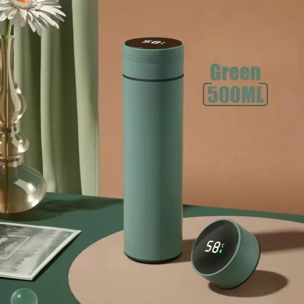 500Ml Thermos Bottle Smart Cup Digital with Temperature Display 304 Stainless Steel Thermos Bottle Long-Lasting Heat