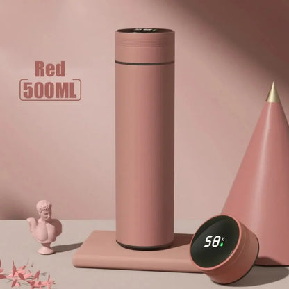 500Ml Thermos Bottle Smart Cup Digital with Temperature Display 304 Stainless Steel Thermos Bottle Long-Lasting Heat