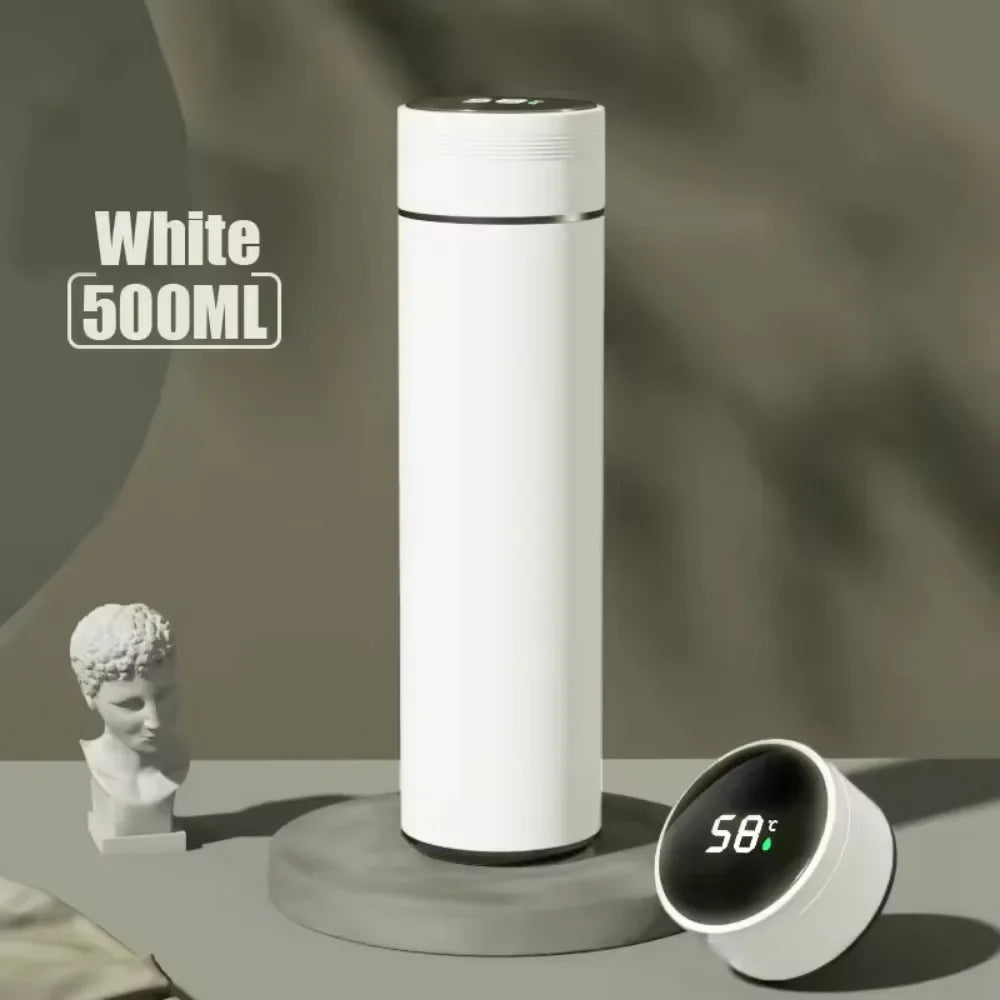 500Ml Thermos Bottle Smart Cup Digital with Temperature Display 304 Stainless Steel Thermos Bottle Long-Lasting Heat