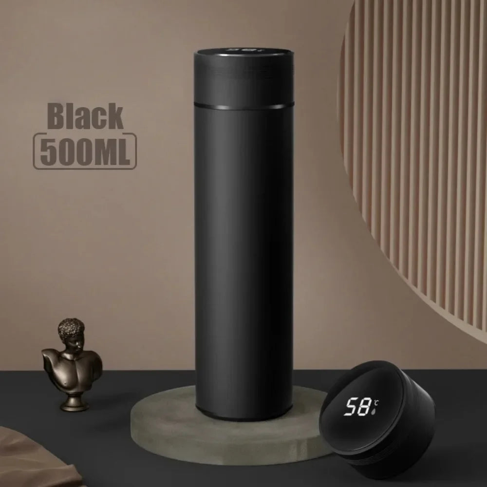 500Ml Thermos Bottle Smart Cup Digital with Temperature Display 304 Stainless Steel Thermos Bottle Long-Lasting Heat