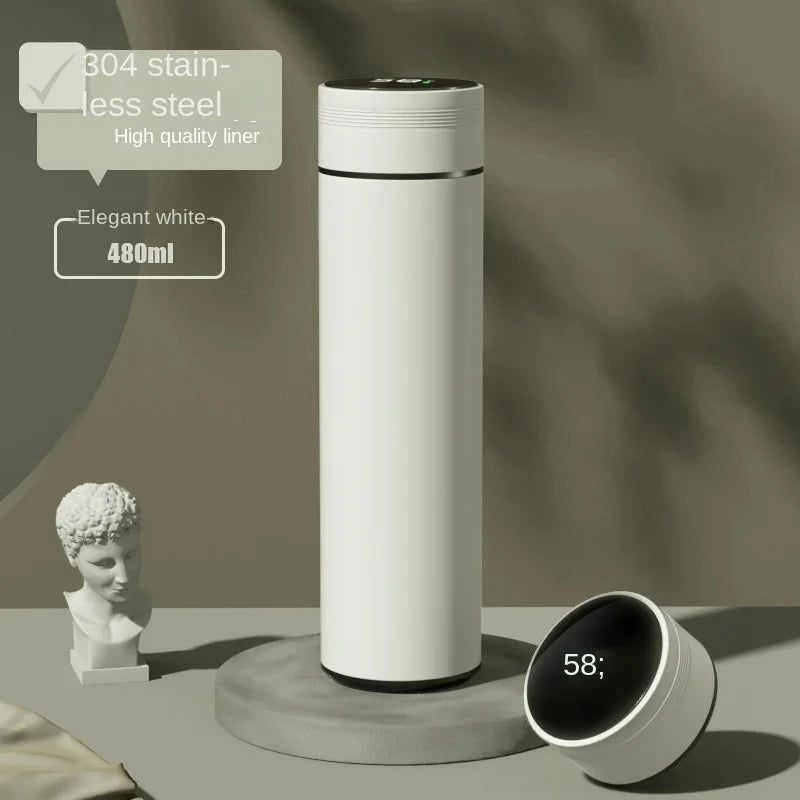 500Ml Thermos Bottle Smart Cup Digital with Temperature Display 304 Stainless Steel Thermos Bottle Long-Lasting Heat