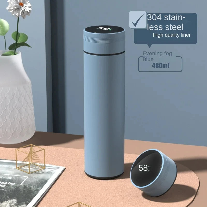 500Ml Thermos Bottle Smart Cup Digital with Temperature Display 304 Stainless Steel Thermos Bottle Long-Lasting Heat