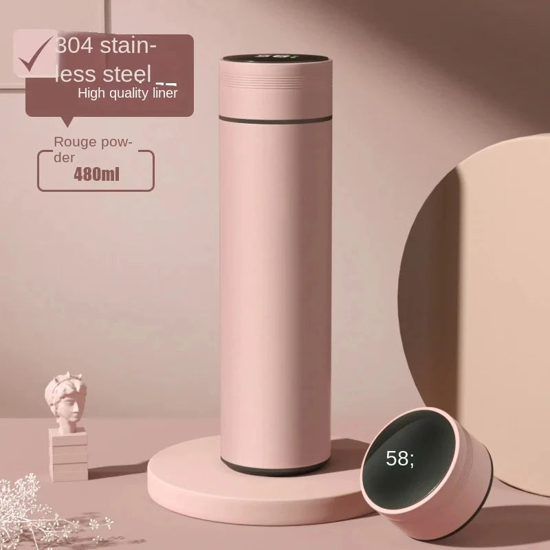 500Ml Thermos Bottle Smart Cup Digital with Temperature Display 304 Stainless Steel Thermos Bottle Long-Lasting Heat
